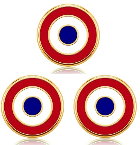 Lot de 3 Pin's Cocarde Bleu Blanc Rouge | Pins Patriotique pour Fierté Nationale | Accessoire Mode Drapeau Français | Épinglette Solidarité Patriote France | Broche Costume Homme