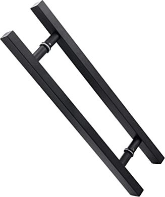 Glastürgriff-Set aus Edelstahl, mattschwarz, 500 x 800 mm, für Duschtür, einseitiger Schiebe- und Ziehgriff
