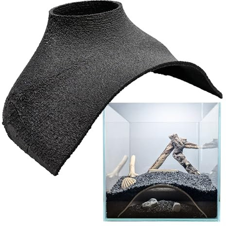 BlubberCove Underground Aquarium Tunnel Cave – Large Fish & Reptile Hideout for Betta, Shrimp, Kuhli Loach, Apistogramma, Cory Under-Gravel Shelter for Freshwater, Saltwater & Terrarium Tanks (Black)