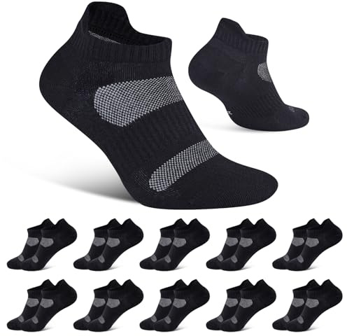 Niorasen Calzini Uomo 10 Pares, Calze Uomo Traspirante, Calze Corte Uomo Cotone Estive, Calzini per Lavoro, Passeggiate, Casual