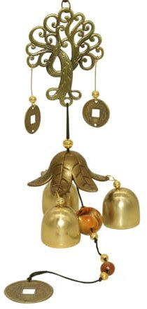 Campane a Vento, Campane a Vento in Metallo Vintage, Campanella Albero della Fortuna per Ricchezza e Salute, Scacciapensieri per Esterni e Interni, Decorazione