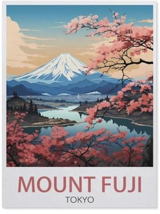 BEAYODKP Affiche de voyage vintage du Mont Fuji Tokyo，Peinture par Numero Adulte, Cadeau de Peinture à l'huile de Bricolage numérique pour Enfants Adultes Peindre par Nombre Kits(20x30cm-AM34