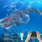 IEEILULU Barcos Teledirigido RC Mosasauru, 2.4GHz Barco Tiburón Dinosaurio Eléctrico con USB y Luces, Juguete Acuático Teledirigido Regalo para Niños Mayores de 8+ Años Piscina y Lagos (Azul)
