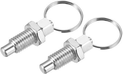 PATIKIL 2 Pcs Spring Plunger with Pull Ring, M12x1.75 Stainless Steel Pull Ring Indexing Plunger Retractable Spring Manual Plungers for Mould Cabinet Industrial Equipment