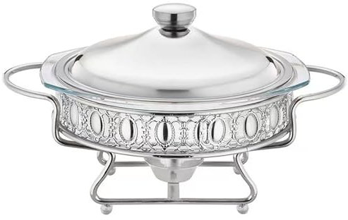 Haoyull Elegante scaldavivande rotondo in vetro, essenziale da cucina, 2,0 l, termostatico, per uso quotidiano