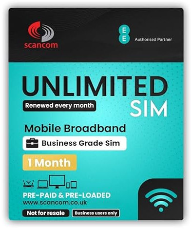 EE Unlimited Data SIM – Uncapped 5G Speeds – Preloaded for 1 Month from Order – No Contract & Ideal for Short-term Mobile Broadband, Routers & Phones