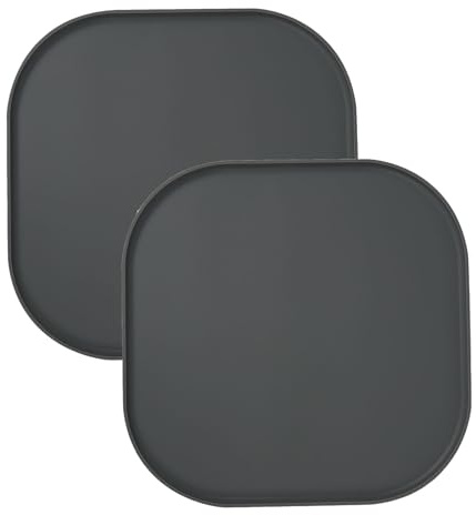 Kalamakala Tapis de Nourriture Imperméable en Silicone pour Chiens et Chats, Antidérapant, Facile à Nettoyer, Compatible Alimentaire, Disponible en Plusieurs Couleurs (Gris foncé, 26cm x 26cm)