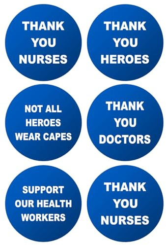 6 x Thank You NHS Mix Edible Cupcake Toppers – Wafer Card or Icing – Thanks Celebration Party Themed Birthday Decorations Perfect For Brownies Cookies Muffins & More! (Edible Wafer Card)