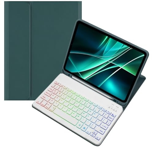 kaidisen Funda colorida con teclado retroiluminado para iPad Mini de 5ª generación y Mini 4 con teclado magnético desmontable Bluetooth RGB retroiluminado, bonito color caramelo para estudiantes de