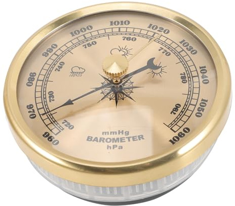 UPKOCH Adjustable Aneroid Barometer and Thermometer for Home Use, Wall-mounted Dial Type Weather Instrument with Calibration Function, Portable Non-liquid Barometer for Indoor Weather