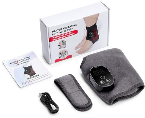 Aparato de Masaje Para Pies 4 en 1, Masajeador Eléctrico Portátil para Tobillos con 6 Niveles de Calor, 3 VibracióN, 3 Temporizadores, Para el Cuidado de Tobillos, Pies, Pantorrillas y Brazos