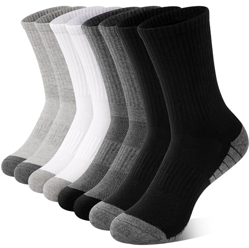HYCLES Hiking Socks Anti Blister Walking Socks for Men and Women Unisex Cotton Breathable Cushioned Sock 4 Pairs