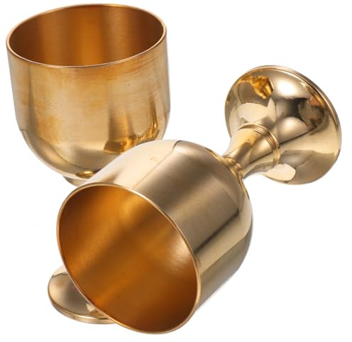 Toyvian 2 Piezas Copas De Vino Vintage Copas De Latón Retro Para Licor Para Decoración De Mesa Para Ocasiones De Boda o Hogar