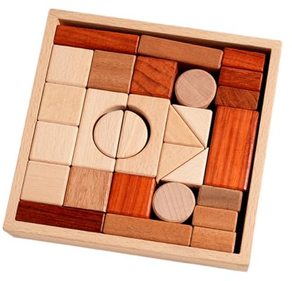 Générique Holzbausteine für | Lernspielzeug für Kleinkinder, natürliches Bauspiel für Kleinkinder | für Jungen Mädchen Kindergarten
