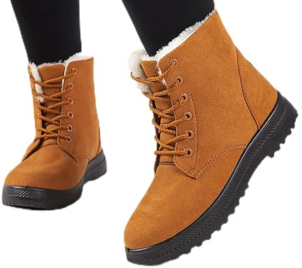 Luadnysin Femme Hiver Chaussures Basket Neige Chaussure Chaudes Botte Chaude Bottines Fourrées De Imperméable Gros Mollet Noir Baskets pour Apres Ski