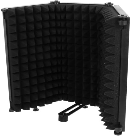 Cabilock Panneau D’Isolation Acoustique Pliable Noir pour Microphone – Filtre Anti-Vent et Filtre de Microphone – Écran de Absorbant le Son – Accessoire Studio Enregistrement des Bruits