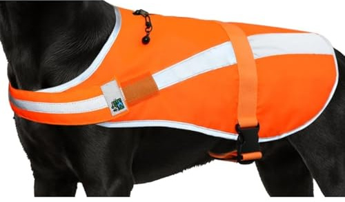 Warnweste Hund,Leuchtweste Reflektierende Weste Sicherheitsweste Reflektor Hundewarnweste mit reflektierenden für Mehr Sicherheit im Dunkeln – Verstellbar & Pflegeleicht (Orange, 45cm)
