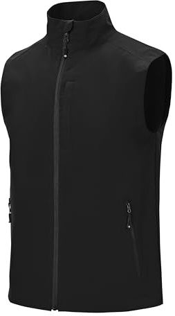 MoFiz Hombre Chaleco Softshell Cortavientos Ultraligero de Ciclismo Exteriores con Bolsillos Cremallera