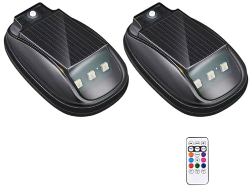 2/4/5/6 pièces de phares solaires pour cabine, nouveau phare solaire pour voiture 2026 RGB, phares de cabine solaires sans perçage, avec télécommande, vibration, pour camion, SUV, VR (A-2 pièces)