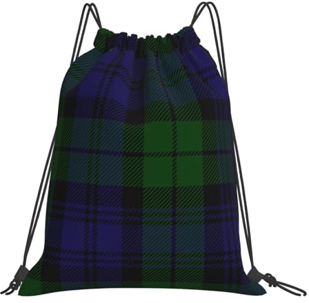 Black Watch Tartan Plaid,Unisex-Sportrucksack mit Kordelzug, Freizeitrucksack, Turnbeutel, Rucksack mit Kordelzug