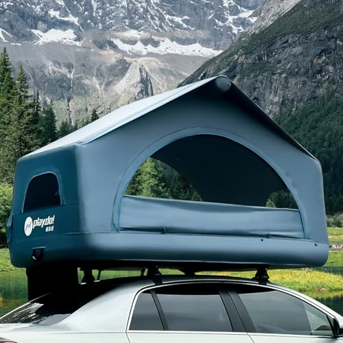 Tenda da tetto gonfiabile – 2 persone portatile antivento impermeabile campeggio cupola per auto facile installazione quattro stagioni viaggio all'aperto riparo