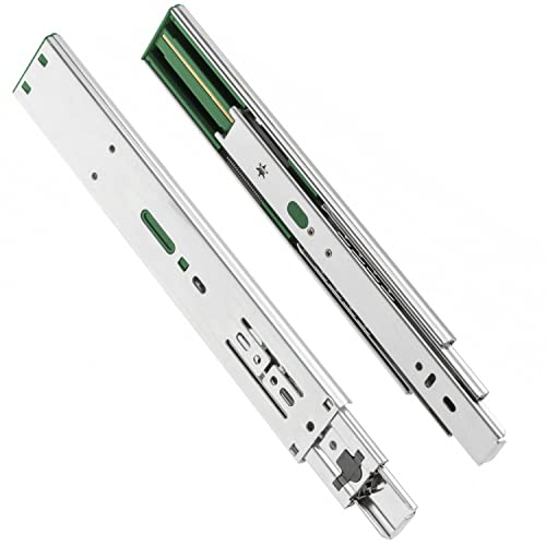 GTV H45 Drawer Runners, 45.3 x 550 mm, Strong Galvanised Steel, Soft-Close Rail System, Telescopic Rail Ball Guide, Maximum Load 30 kg, 1 Set = 2 Pieces