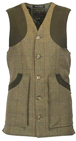 Walker and Hawkes Waker & Hawkes - Herr Derby Tweed skytte väst Winston Country Giet arge, L, skogsgrön, gRÖN