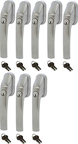 ABUS FG300 ER, abschließbarer Fenstergriff in Edelstahl-Optik, im Set 8 Stück alle gleichschließend AL0089 mit insgesamt 16 Schlüssel