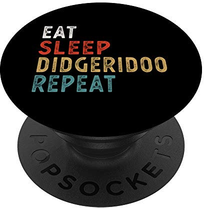 Vintage Eat Sleep Didgeridoo-Wiederholung Lustiger Didgerido - PopSockets Ausziehbarer Sockel und Griff für Smartphones und Tablets
