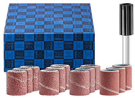 PFERD Schleifhülsen-Set, 13-tlg. | Korund Ø10x20mm A60, 80, 150, 240 inkl. Halter mit Schaft-ø 6mm | 42298001 - für universelle Anwendungen