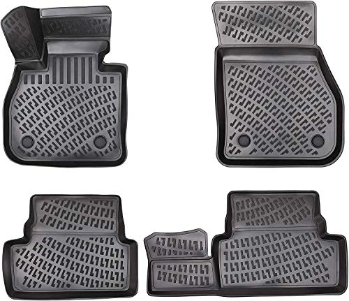 Design 3D Gummimatten Set für Dacia Logan II 2012-2020 | Extra hoher 5cm Rand