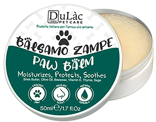 Dulàc - Crema Polpastrelli Cane 50 ml, Balsamo Naturale, Ingredienti Riparatori, Protettivi e Idratanti per Le Zampe, 100% Made in Italy, per Cuscinetti Screpolati da Asfalto, Neve e Freddo