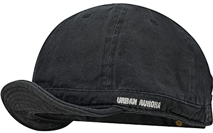 CLAPE Kort brätte baseballkeps basebollkeps platt keps med kort skärm bomull Cappy navkapslar casual utomhus sport keps, DY06-svart, 55-60
