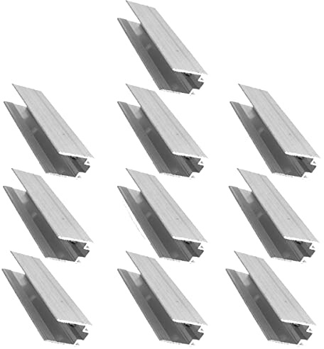 FOLGEMIR 10x stk. Befestigungshalter, Aluminium Befestigungsclips, metallic Holder für NEON LED Streifen (ohne Schraube)