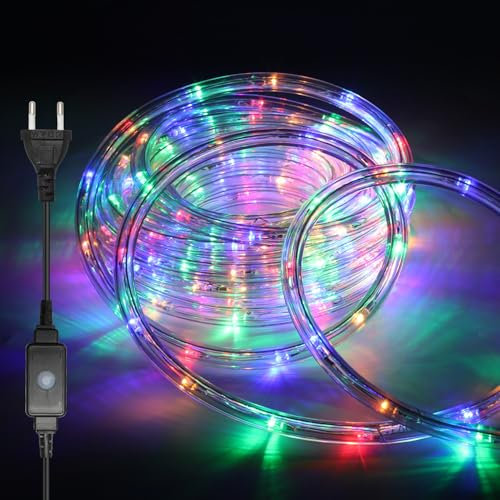 Randaco 30m LED Lichtschlauch, 720 LED Lichterschlauch Außen, IP20 Deko und Beleuchtung LED Schlauch, Schwarz Controller mit Memory-Funktion, für Garten, Party, Hochzeit, Halloween, Bunt