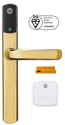 Yale Conexis L2 Smart Door Lock [NO Subscription Required] Remote Access from Anywhere, Anytime, No Key Needed, Works with Alexa, Google Assistant and Philips Hue - Brass