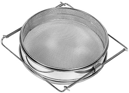 PRETYZOOM Stainless Steel Flour Sieve Fine Mesh Strainer Kitchen Gadgets for Flour Sifter Honey Strainer Bowl