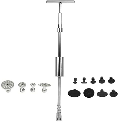WHDZ Paintless Dent Repair Tool 14pcs Puller Tools Kit T-Bar Tool with Dent Removal Pulling Tabs for Auto Body Hail Damage Repair