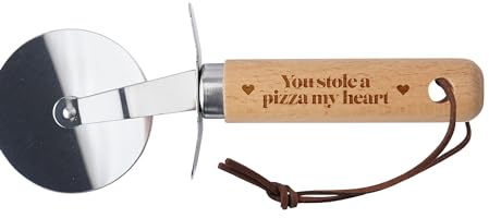 CGB Giftware | Wooden Handle Pizza Cutter - 'You Stole A Pizza My Heart' | Gift Boxed | Dinner Party | Pizza Night | Night in | Kitchenware | Kitchen Utensil | GB08034