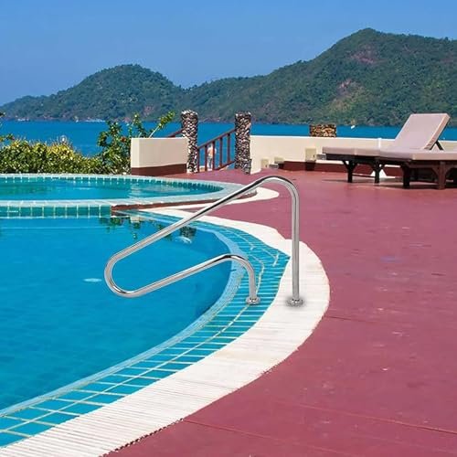 BZJPRFC Pool-Handlauf, Pool-Sicherheitshandlauf, Edelstahl-Pool-Treppe Mit 3 Biegungen, Doppelter Pool-Handlauf, Geeignet for Schwimmbäder, Spas, Wasserparks, Rampen (Size : 2pcs-1.5 mm)