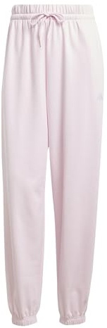 adidas Damen Essentials SMALL Logo French Terry Cuffed Pants, Clear pink/White, L