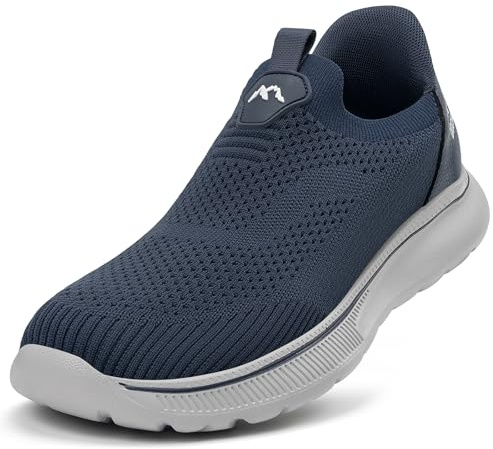 ODCKOI Slip on Sneakers Herr Slip-On Andningsaktiva Sportskor Bekväma Löparskor Lätta Sneakers Utomhus Joggingskor, 1645 Mörkblå, 45 EU