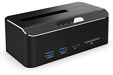 ZHCHAO Base de expansión de Disco Duro Externo 2.5 /3.5 USB3.05 GbpsSATA Unidad de Disco Duro SSD Box 2xUSB3.0 Concentrador TF/SD Reader Soporte UASP