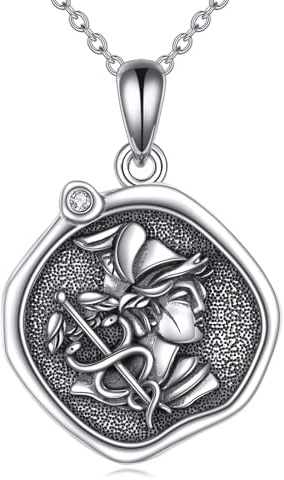 YFN Greek God Necklace Sterling Silver Religious Protector Pendant Jewellery Gifts for Women Men