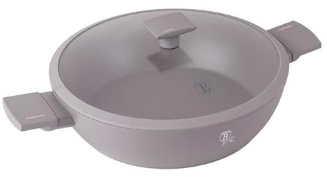 BERLINGERHAUS Pfanne mit Titanbeschichtung und Deckel 32 cm Taupe Collection | Robust, Vielseitig und Stilvoll