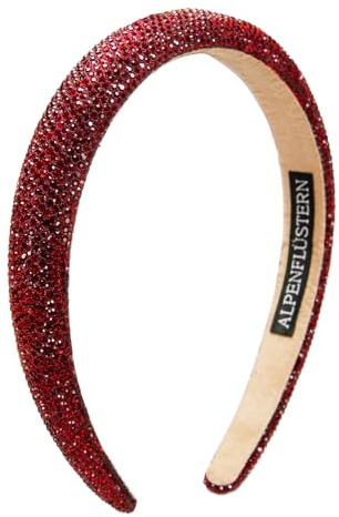 Alpenflüstern Trachten-Haarreif Glitzer breit - Damen Haarschmuck, Haarband rutschfest fürs Dirndl (rot) ADV149