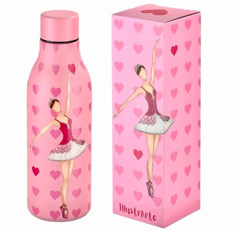 illustrArte Borraccia Termica Ballerina Mariela Rosa 500 ml Senza BPA