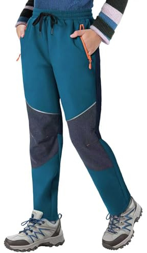 ANGEL CITIZ Pantaloni da sci da neve per bambini Escursionismo Ragazzi Ragazze Outdoor Impermeabile Antivento Pile Caldo, 02-blu, 5 anni