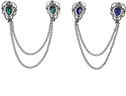 Kreuz-Kristall-Quastenketten-Brosche, goldfarben, silberfarben, Quaste, Kragennadel, Broschen, Strass, Anstecknadel für Herren und Damen, Anzugzubehör, Kreuz-Kristallquaste, Kettenbrosche, goldfarben,