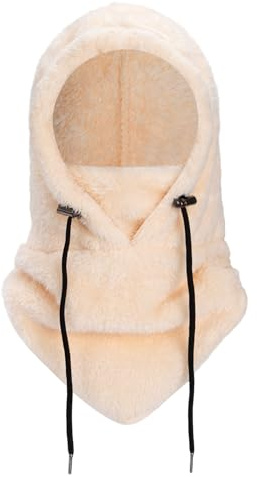 ZLLkeji Mütze Fleece Winter Sturmhaube Warme Kapuzenschal Winddicht Gesichtshaube Halswärmer Winter Thermo Skimaske für Radfahren Snowboarden Motorradfahren Herren Damen Khaki